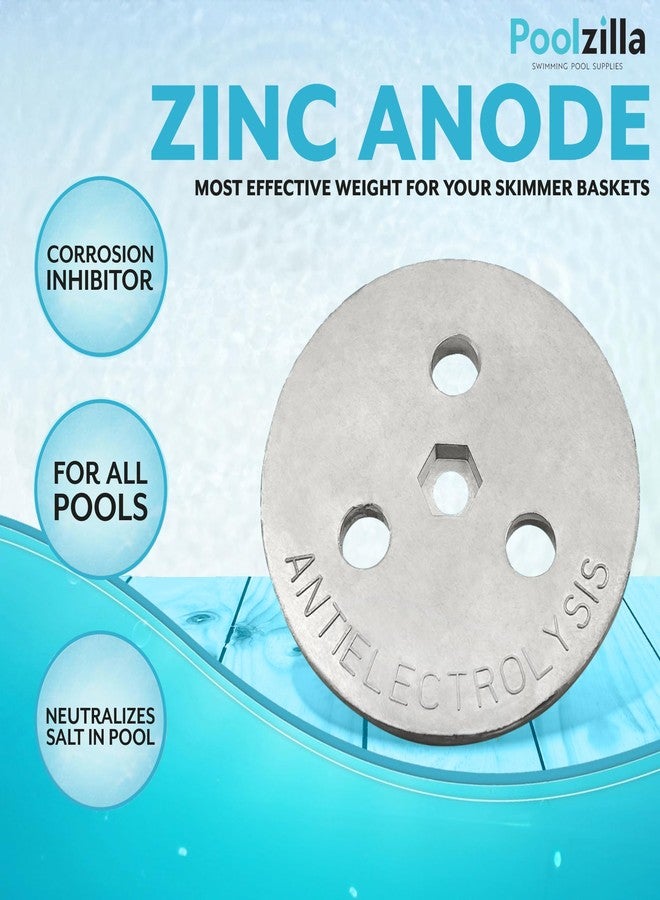 Poolzilla Zinc Anode Plate - 3 Pack, Keep Your Skimmer Basket in Place, Fights Against Corrosion and Electrolysis - Image 4