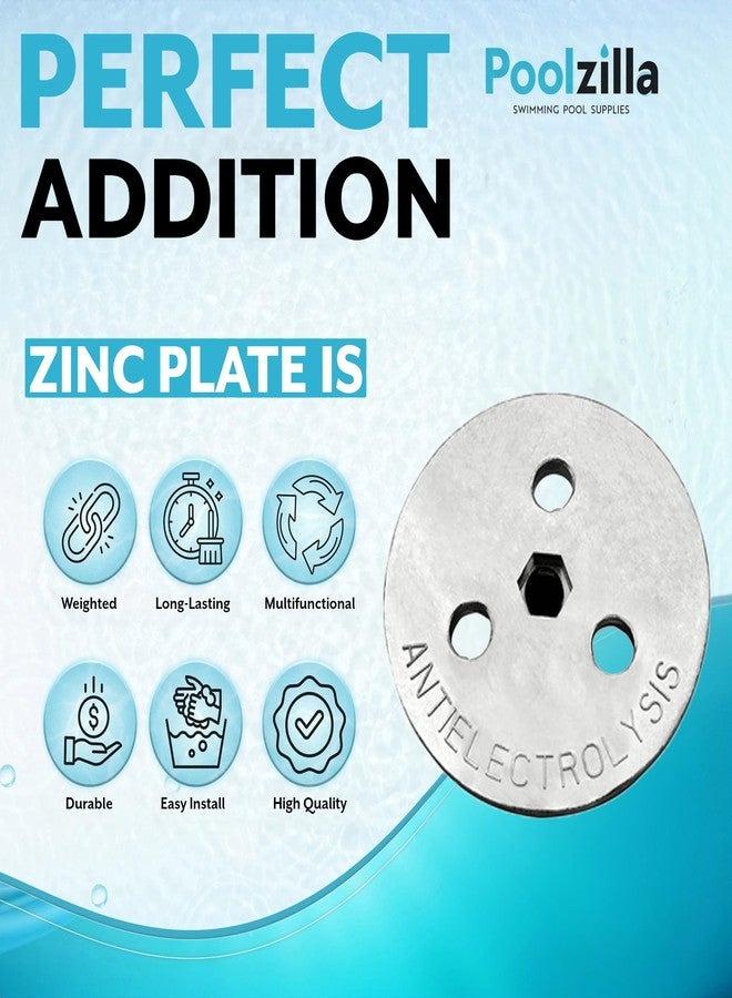 Poolzilla Zinc Anode Plate - 3 Pack, Keep Your Skimmer Basket in Place, Fights Against Corrosion and Electrolysis - Image 3