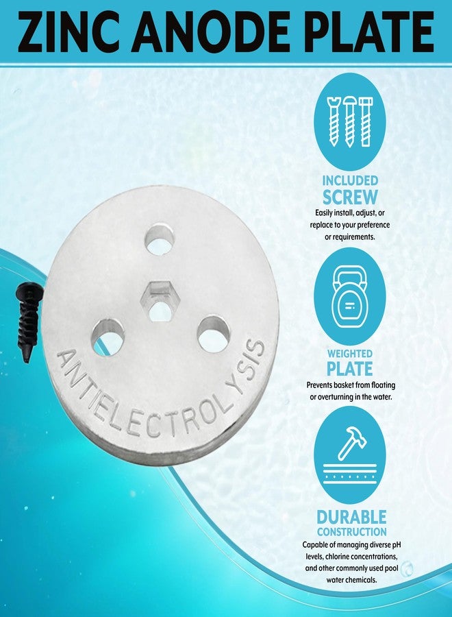 Poolzilla Zinc Anode Plate - 3 Pack, Keep Your Skimmer Basket in Place, Fights Against Corrosion and Electrolysis - Image 5