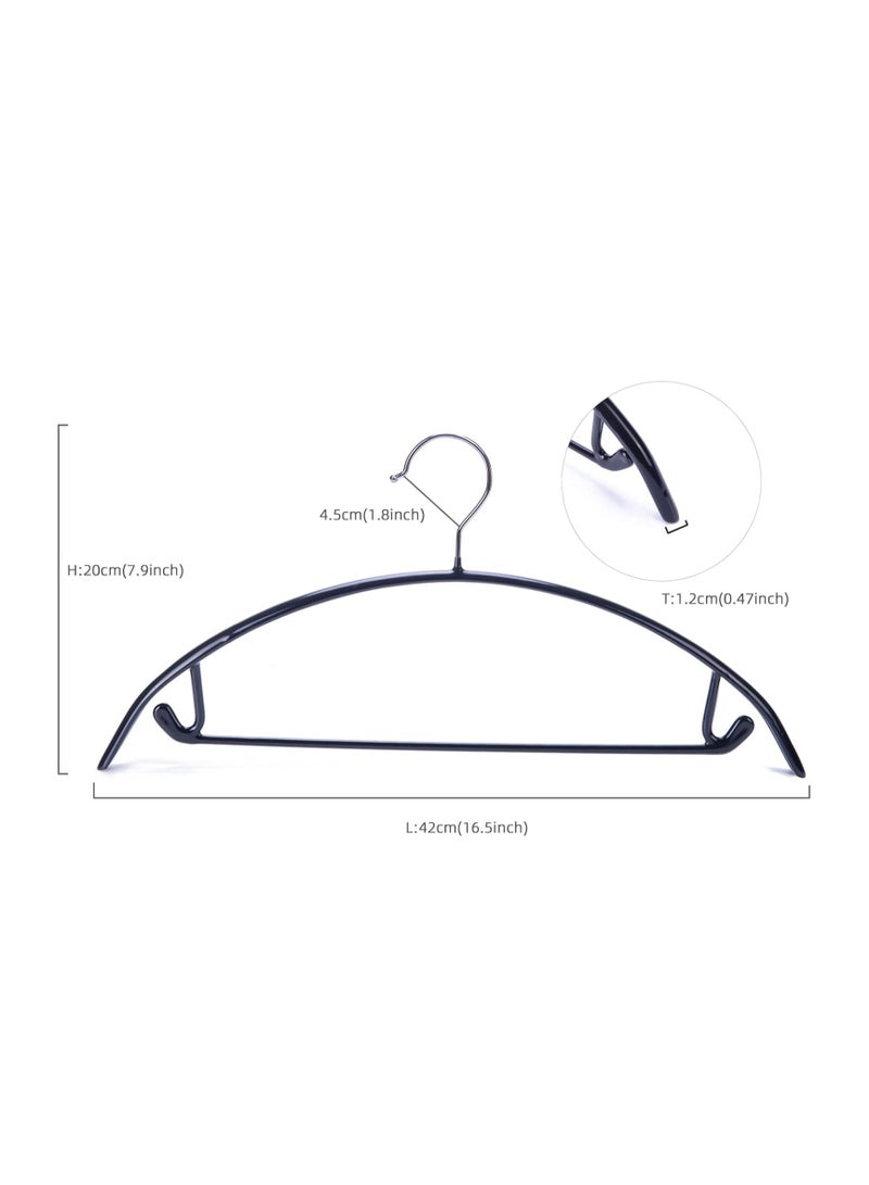 DUNISO 20 Pack Non Slip Suit Hanger, Coat Jacket Hangers, Sweater Hangers, PVC Coating Metal Hangers For Pants, Shawls, Belts, Dimple & Crease Free T Shirt Hangers(Black) - Image 3