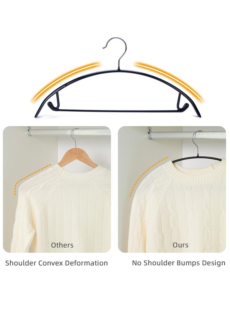 DUNISO 20 Pack Non Slip Suit Hanger, Coat Jacket Hangers, Sweater Hangers, PVC Coating Metal Hangers For Pants, Shawls, Belts, Dimple & Crease Free T Shirt Hangers(Black) - Image 5