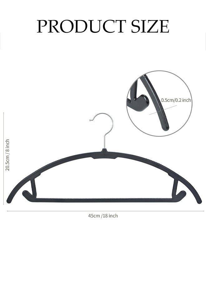 DUNISO 20 Pack Non Slip Suit Hanger, Coat Jacket Hangers, Sweater Hangers, PVC Coating Metal Hangers For Pants, Shawls, Belts, Dimple & Crease Free T Shirt Hangers(Black) - Image 2