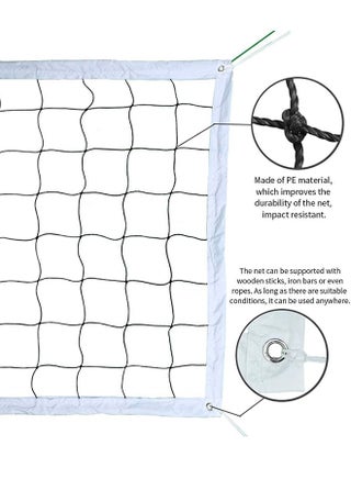 Volleyball Net With Ball Bag,Professional Volleyball Net Outdoor,9.6x1M Portable Volleyball Net Indoor Outdoor For Pool Beach Backyard,Pro Volleyball Net Set,No Poles - view 2