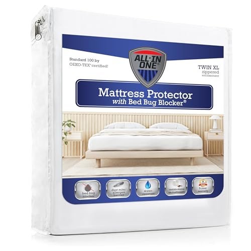 Bed Bug Blocker All-in-One Mattress Protector, Zippered Encasement, Water & Stain Resistant, Triple Seal Protection, Twin XL, White - Image 1