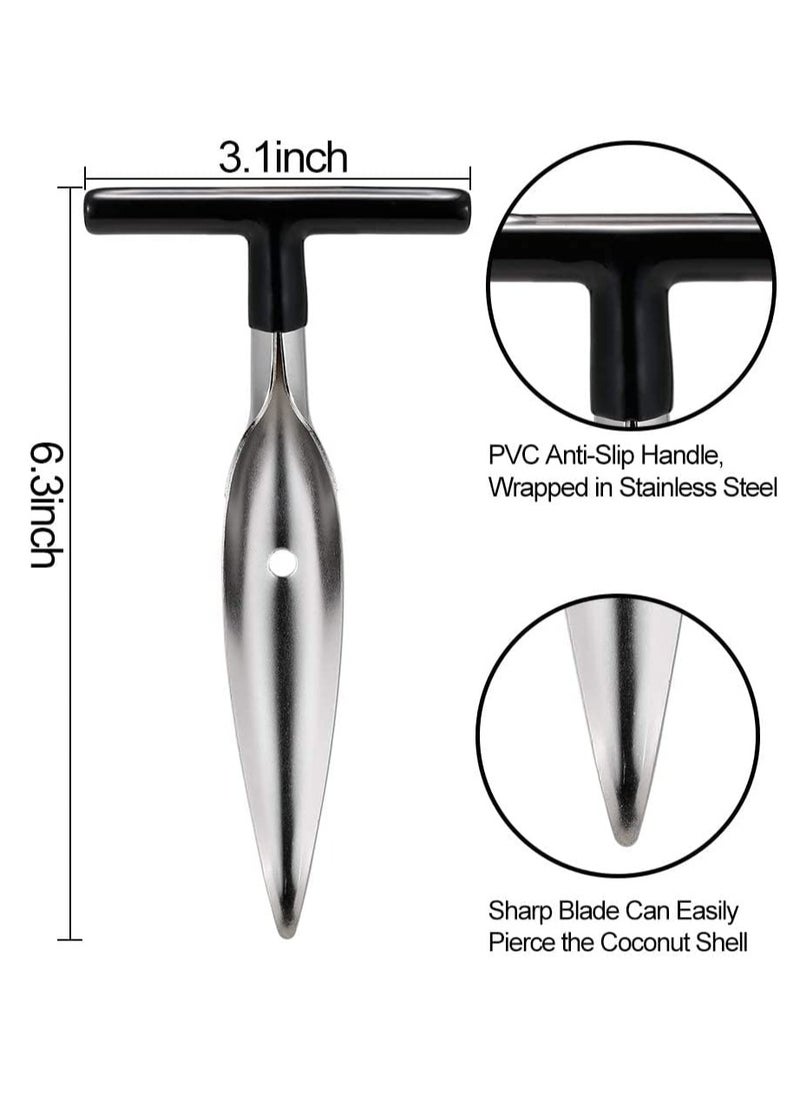 Coconut Opener Tools, Set of Stainless Steel Puncher with Straws, Brush, Meat Remover Wood Handle, For Green & Young Reusable Straws Food Grade for Thai Fresh Water, Safe and Convenient Drill Punch - pzsku/ZC17F47E2C4D1CEC8F252Z/45/_/1706779193/598c412a-b559-4ea6-91f7-cb43c8d14e47