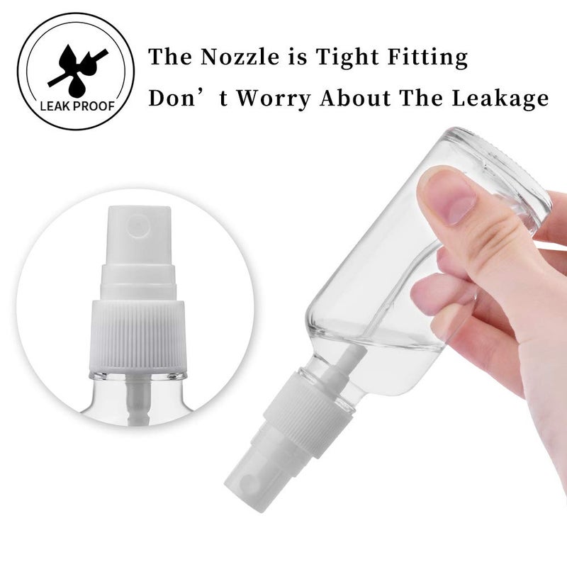 Hydior 2oz Clear Glass Spray Bottles for Essential Oils, Small Spray Bottle with Plastic Sprayer - Set of 3 - Image 5