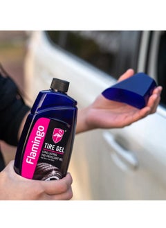 FLAMINGO Flamingo Tire Gel Car Tire Protectant Gel Tire High Gloss, Tire Finish Shine F035W,500 ml  - Image 4