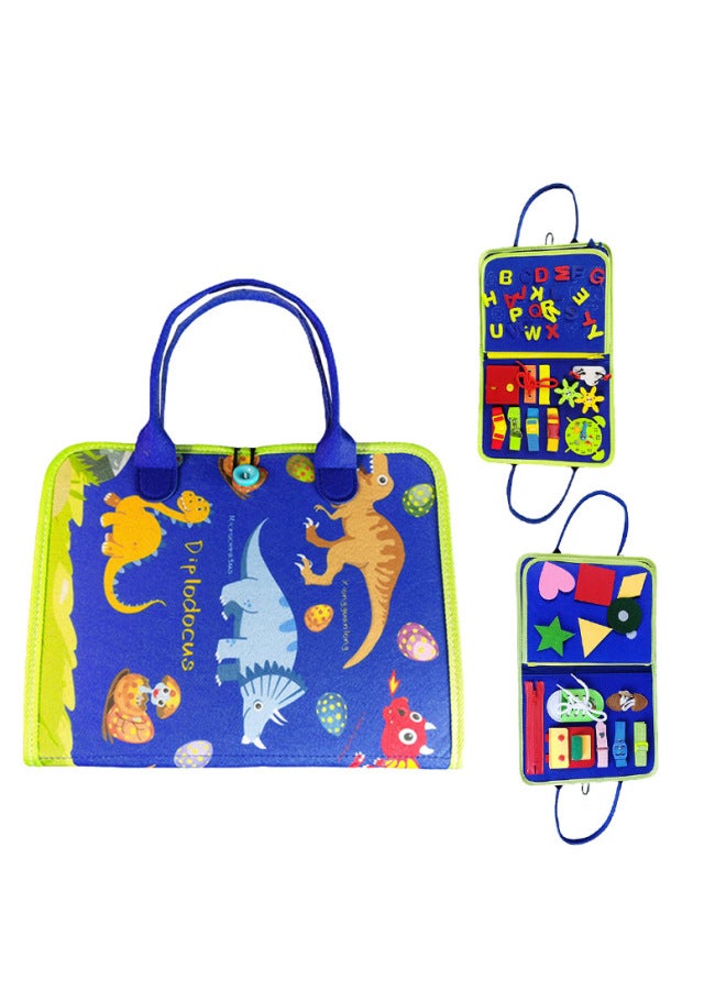 Felt Learning Board Children's Early Education Toys Hands-on Brain-moving Educational Toys Felt Busy Board Dressing Buckle Learning-Color:Style 1 - Image 3