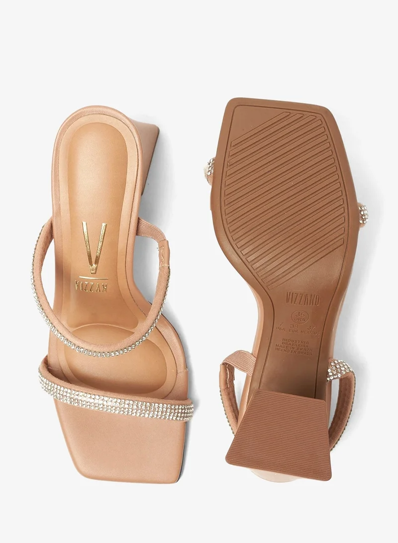 VIZZANO Nude Block Heel Sandals for Women – Stylish Ladies Heels Sandals for Everyday Wear for Women | Best Price UAE