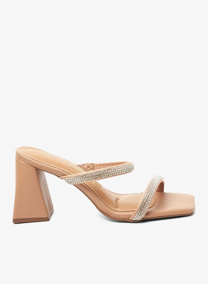 VIZZANO Nude Block Heel Sandals for Women – Stylish Ladies Heels Sandals for Everyday Wear for Women | Best Price UAE