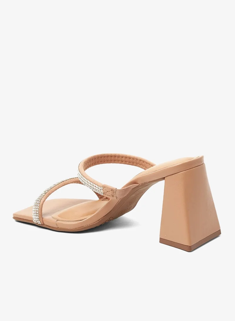 VIZZANO Nude Block Heel Sandals for Women – Stylish Ladies Heels Sandals for Everyday Wear for Women | Best Price UAE