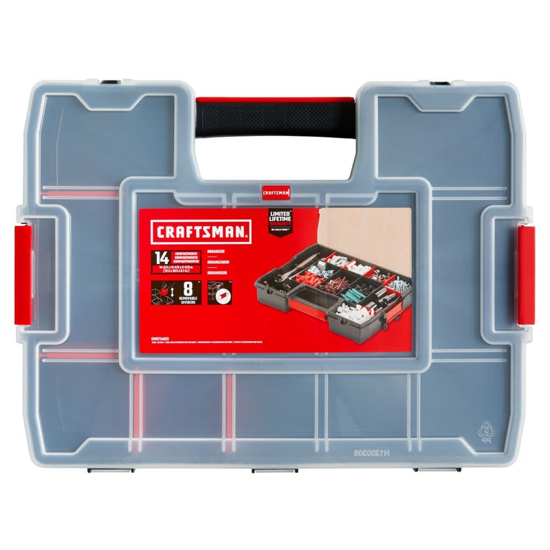 CRAFTSMAN Tool Organizer 2Packs with 14Compartments Lid Includes Secure Latch CMST60944M - Image 2