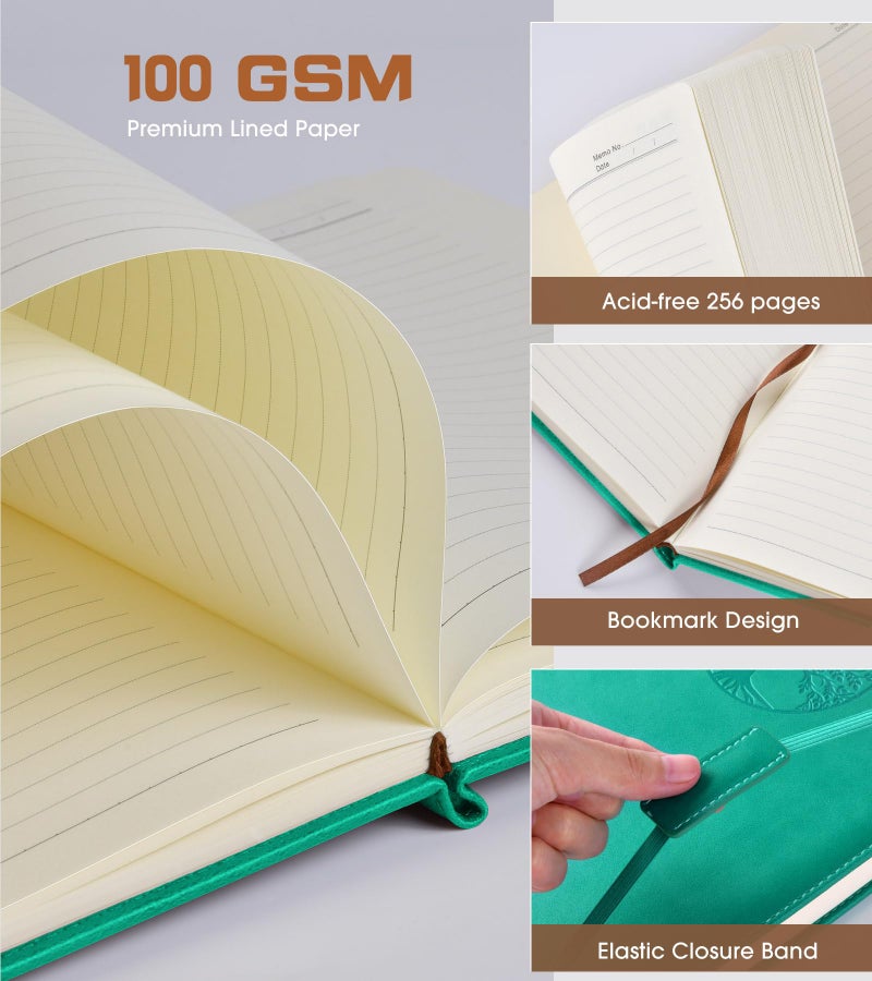 Biuwory Lined Journal Notebook for Women Men,256 Pages B5 Large Hardcover Leather Journals for Writing,Travel,Business,Work & School,College Ruled Notebooks for Note Taking,Diary Notepad 7.8"Ã—10.2" - Image 4