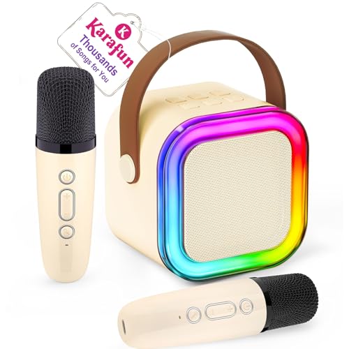 IROO Mini Karaoke Machine for Kids 2026 TOP Toys Birthday Gifts Ideas for Girls Ages 4 5 6 7 8 9 10 12 Years Old Portable MP3 Player with 2 Wireless Mics for Family Home Party - Image 1