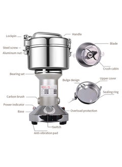 Generic Grain Mill Grinder150g ,High Speed Electric Stainless Steel Pulverizer | Multi-Purpose Powder Machine for Cereals, Corn, Flour, Dry Spices, Herbs, Grains, Coffee, Rice, Pepper  - Image 3