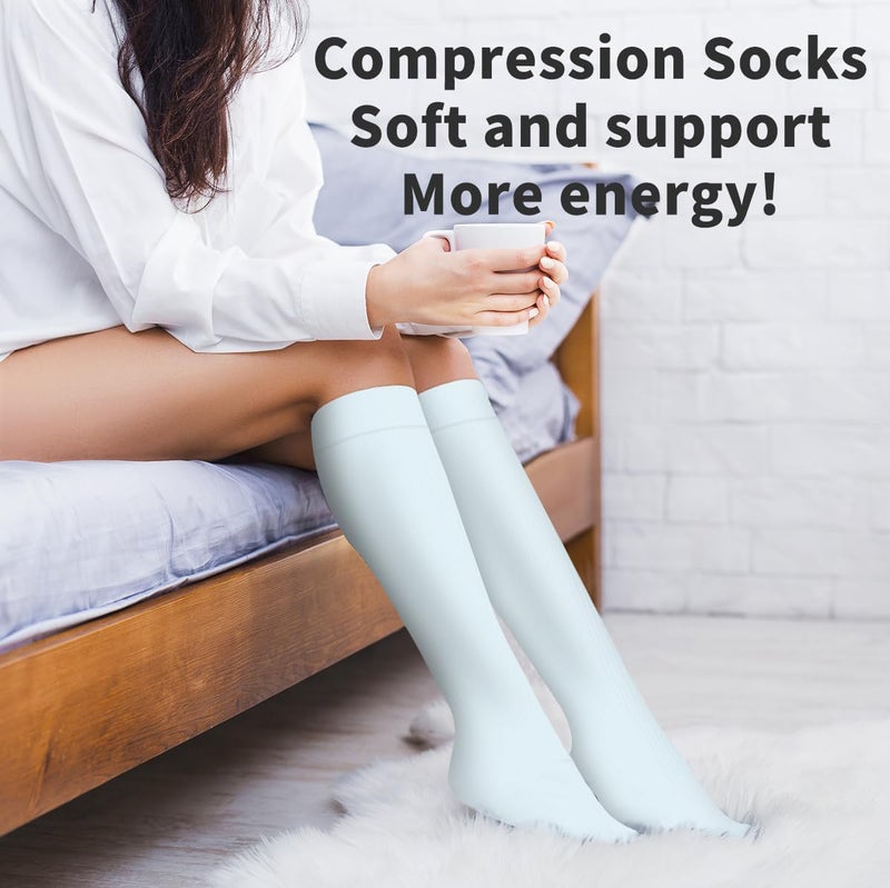 COOLOVER Copper Compression Socks for Women and Men(6 Pairs)-Best Support for Running, Athletic, Nursing, Travel - Image 4