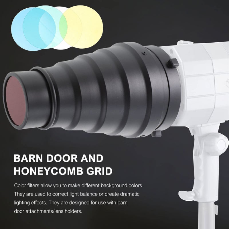 مجموعة أنبوب مرشح الضوء الشبكي خلية النحل للتصوير الفوتوغرافي الاحترافي - Image 4