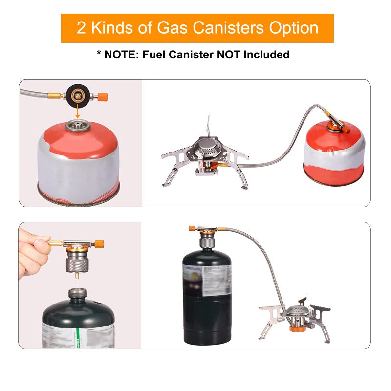 Sagafly Portable Camping Gas Stove with 1LB Propane Tank Adapter, Foldable Camp Stove Backpacking Stove with Piezo Ignition for Outdoor Hiking Cooking Burner - Image 4