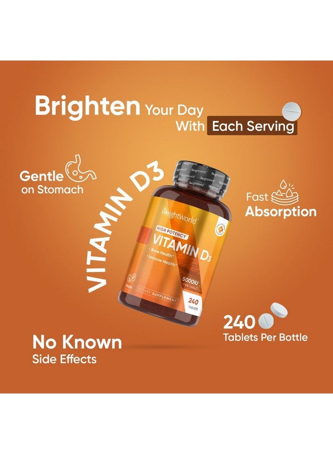 فيتامين د3 من WeightWorld 5000 وحدة دولية (125 ميكروجرام) - 240 قرصًا (إمدادات تكفي لمدة 8 أشهر) - فيتامين د نباتي لصحة العظام والمناعة - مكمل عالي الفعالية وعالي التوافر البيولوجي - خالٍ من الكائنات المعدلة وراثيًا وخالي من الجلوتين - Image 5