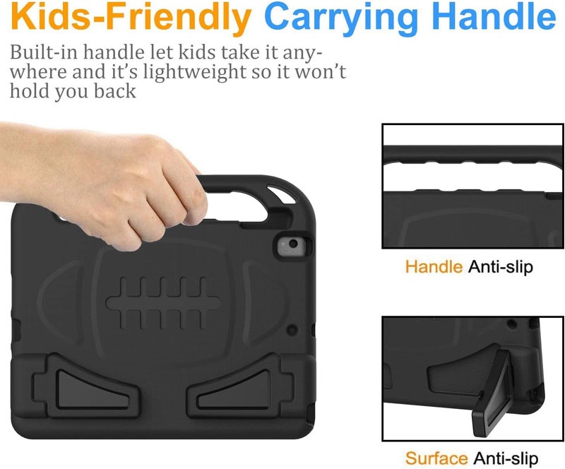 BMOUO Kids Case for iPad 9th/8th/7th Generation (2021/2020/2019), with Built-in Screen Protector, Shockproof Handle Stand Kids iPad 10.2 Case, Black - Image 4