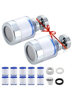 GNAFOTU Sink Water Filter Faucet, Faucet Filter, 360° Rotating FaucFilters Purifier Kitchen Tap Filtration Removes Chlorine Fluoride Heavy Metals Hard Water for Home Bathroom Kitchen,2 Pcs  - Image 1