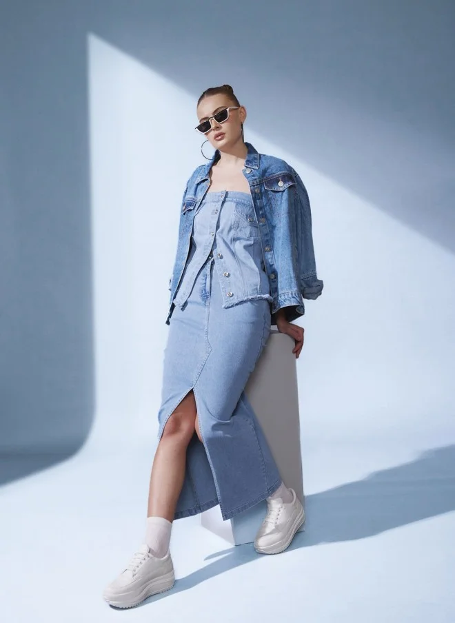 STREET 9 Denim Corset Top for Women