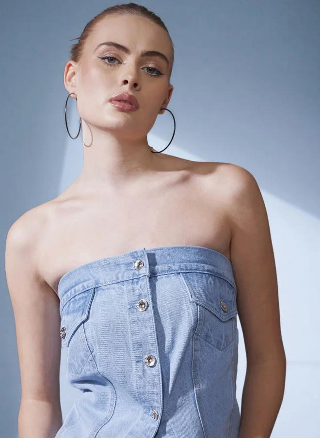 STREET 9 Denim Corset Top for Women