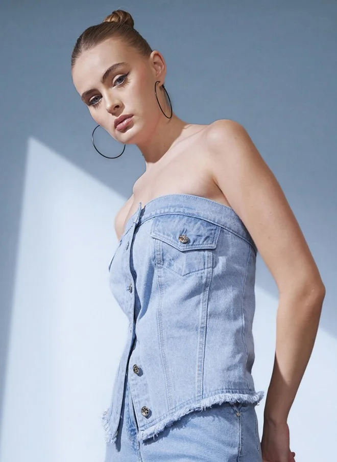 STREET 9 Denim Corset Top for Women