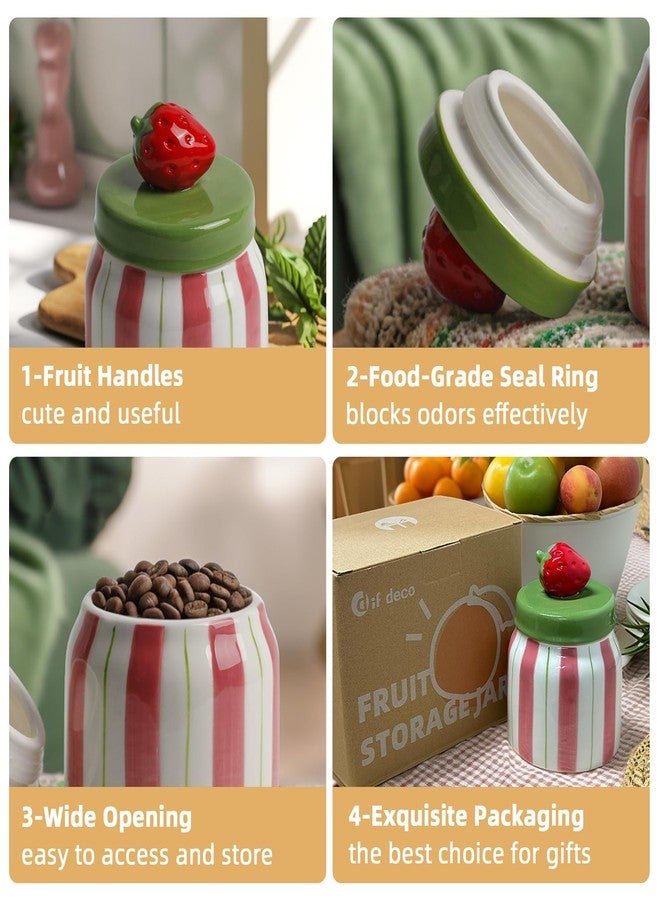 DIF DECO Cookie Jars with Lid Airtight, Hand Painted Orange Ceramic Food Storage Containers with Lids for Home Decor and Kitchen Countertops, For Coffee, Spices, Sugar, Tea, Salt, Honey, Candy, Nut - Image 3