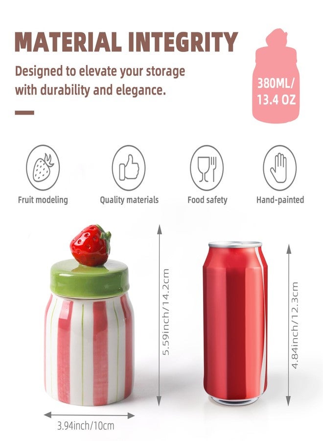 DIF DECO Cookie Jars with Lid Airtight, Hand Painted Orange Ceramic Food Storage Containers with Lids for Home Decor and Kitchen Countertops, For Coffee, Spices, Sugar, Tea, Salt, Honey, Candy, Nut - Image 2