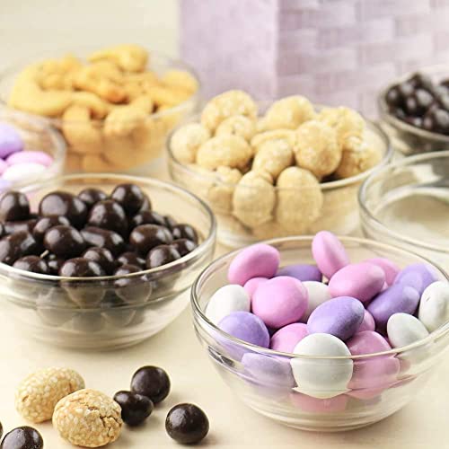 bellemax Glass Bowl for Kitchen Prep, Dessert, Dips, and Candy Dishes, Cake, Snack Bowl Or Nut Bowls, and Microwave Safe Clear Glass Bowls for Mixing, Storing Inch Size 3.5 Inch (Set of 6,Round - 01) - Image 2