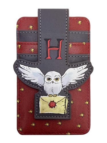 Harry Potter Card Holder Owl Hedwig Wallet Slim Compact (Maroon) - Image 1