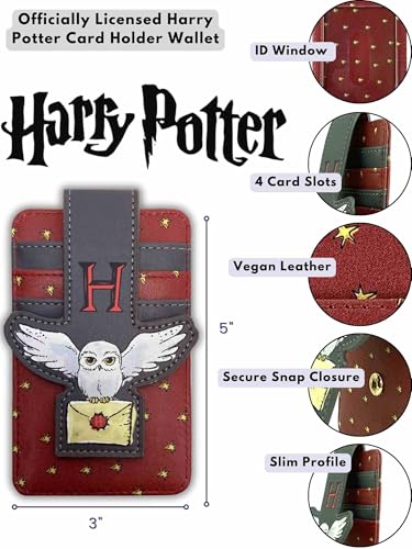 Harry Potter Card Holder Owl Hedwig Wallet Slim Compact (Maroon) - Image 3