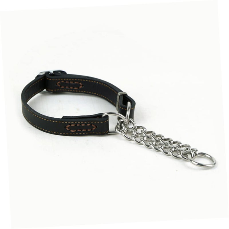 Adjustable Leather P Chain Dog Collar Stainless Steel For Training Daily Use 2 5cm - Image 5