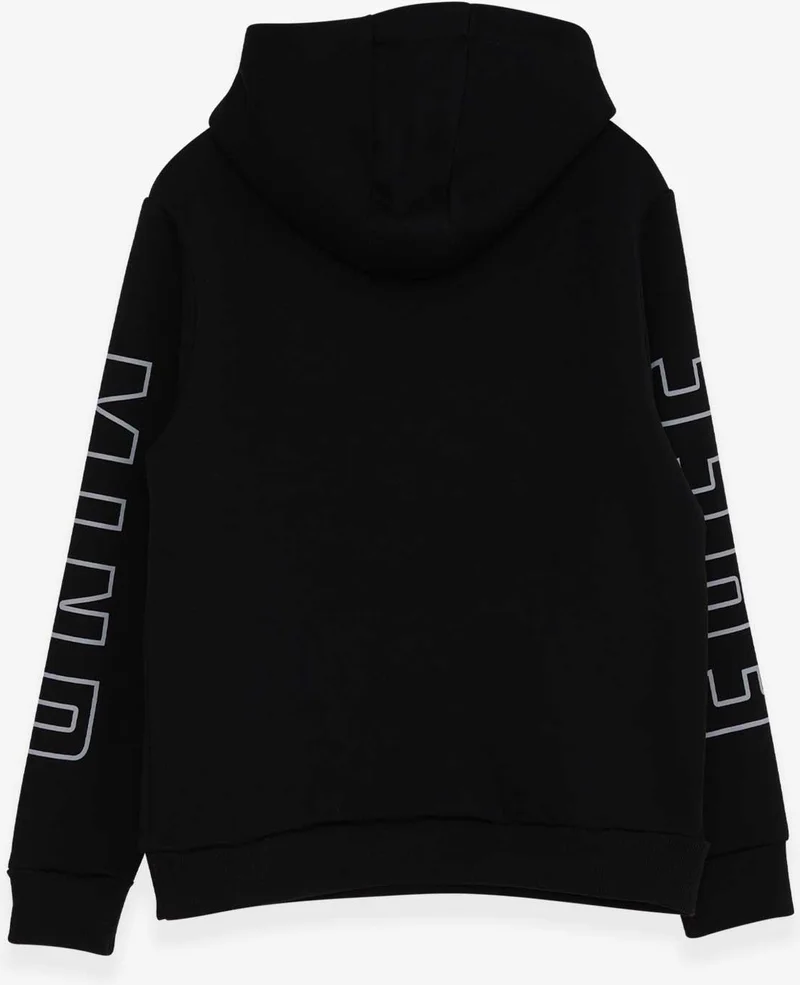 Breeze Breeze Boy's Text Printed Sweatshirt Age 9-16, Black