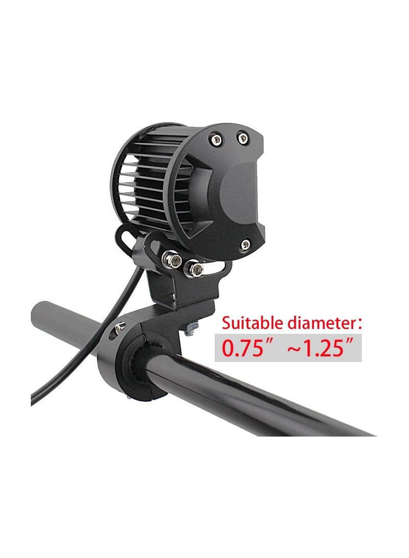 Bukela 3e 2pcs 0.75" 1" 1.25" Horizontal Bull Bar Mount Holder Fog Driving Universal Clamp for Car Motorcycle Anti-collision Bar (Small) - Image 3