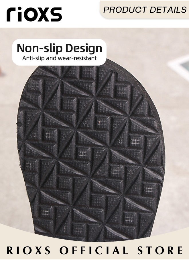 RIOXS - Women's Flip Flops Thong Wedge Platform Sandals For Women Girls Arch Support Slippers High Heel Cushion Shoes Ladies Casual Sandals Non-Slip Thick Sole Platform Shoes - Image 1
