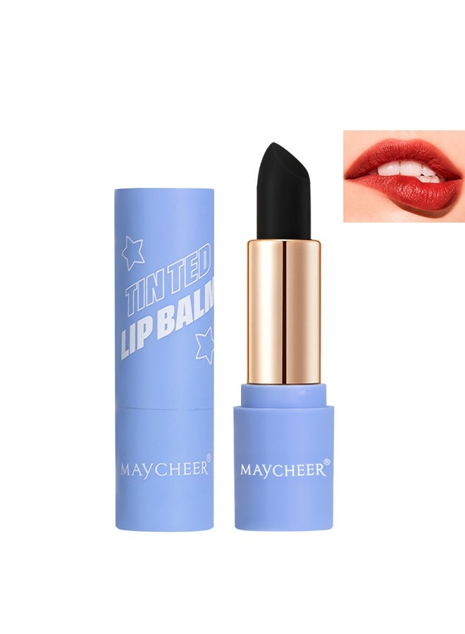MAYCHEER Tinted Lip Balm, Long Lasting PH Color Changing Black & Orange Tinted Lip Balm, 24 Hour Waterproof Magic Lipstick for Women Girls,#02 - Image 1