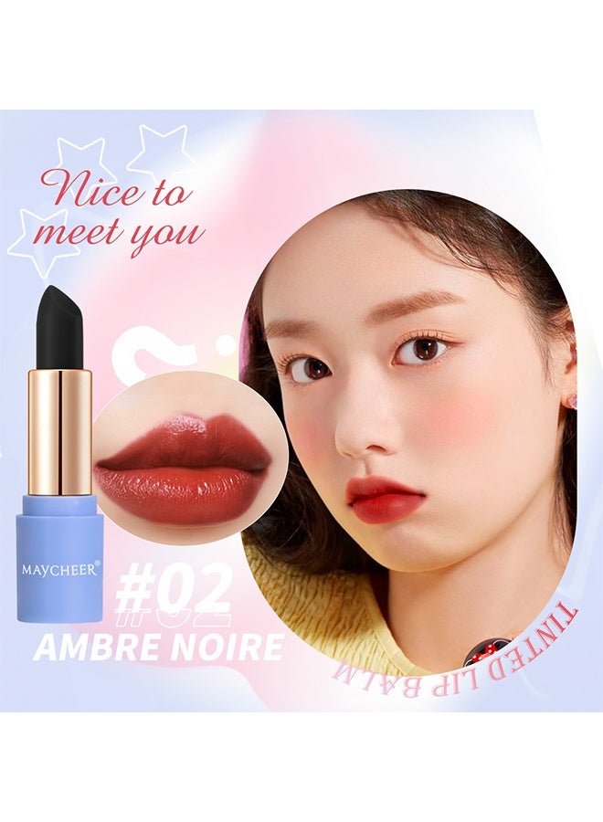 MAYCHEER Tinted Lip Balm, Long Lasting PH Color Changing Black & Orange Tinted Lip Balm, 24 Hour Waterproof Magic Lipstick for Women Girls,#02 - Image 2