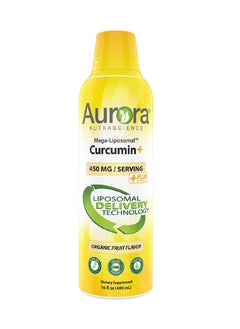 Aurora Nutrascience Mega-Liposomal Curcumin+ Vitamin C with CurcuVaila Supports Healthy Inflammatory Response in Joints, Muscles, GI Tract, and Brain, Organic, 450mg per Serving, 16 fl oz  - Image 1