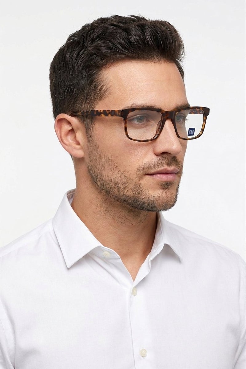 GAP Men VGP024 Square Eyeglasses, Havana Brown - Image 2
