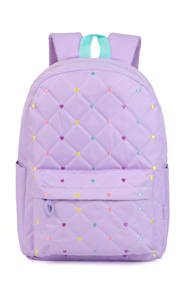 مجموعة حقيبة ظهر 3 في 1 للبنات - حقيبة مبطنة خفيفة الوزن، وحقيبة غداء، وحافظة أقلام - بنفسجي لافندر، وأشرطة قابلة للتعديل، متينة لطلاب المرحلة الابتدائية والإعدادية - Image 2