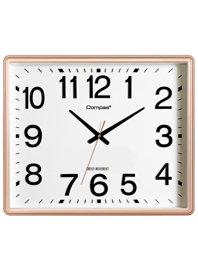 Compas Wall Clock Living Room Clock Silent Classroom New Home Quartz Clock Wall Clock 3443a Flash Gold 52cm - Image 1