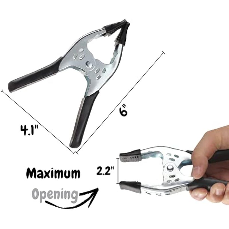 - Spring Clamps, 2 Pack, 6 Inches, Heavy Duty, Metal, Spring Clips - Image 3