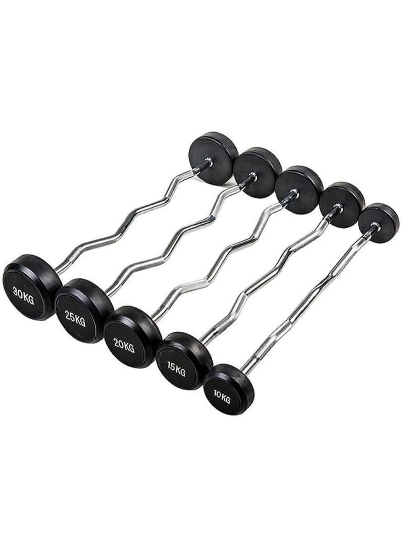 كوماندو بار متعرج ثابت للأوزان – مصنوع من الكروم عالي الجودة مع أوزان متعددة لتدريبات القوة في المنزل أو النادي - Image 1