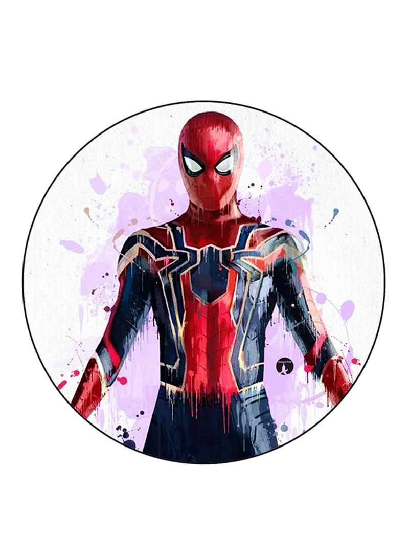 Spiderman Printed Mouse Pad  Round  Multicolour