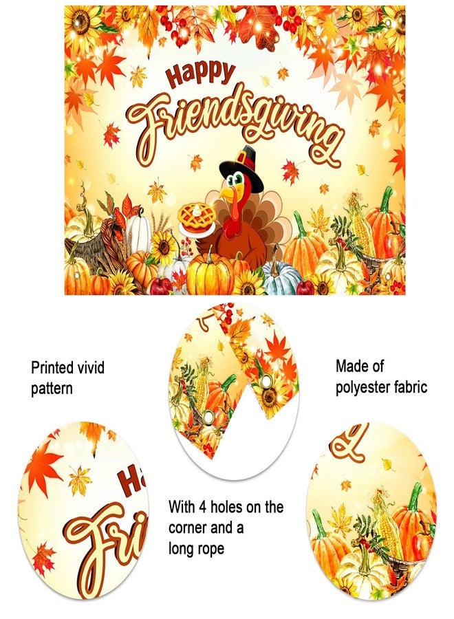 موكسيكا لافتة خلفية لحفلة عيد الشكر من موكسيكا، لافتة صور خريفية لحفلة عيد الشكر، زينة عيد الشكر على شكل ديك رومي وقرع، لوازم حفلات، 70.8 × 43.3 بوصة - Image 5