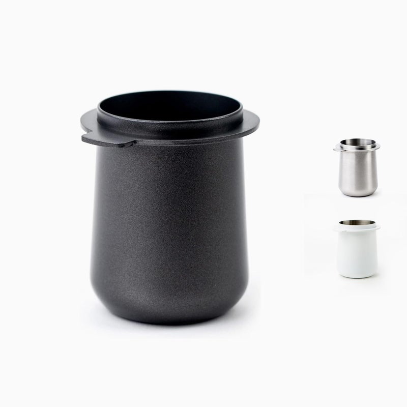 Crema Coffee Products  54mm Dosing Cup  Black 100 Stainless Steel with NonStick Food Grade Coating  Espresso Coffee Dosing Cup Compatible with 54mm Breville Portafilters