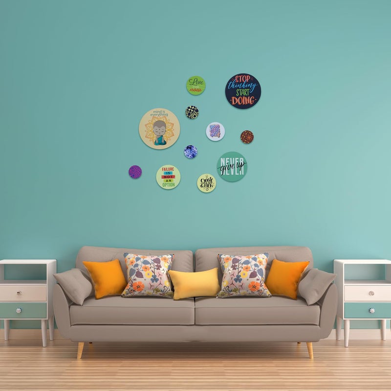 Brand - Solimo Solimo Wooden Wall Dcor Set of 11 - Image 3