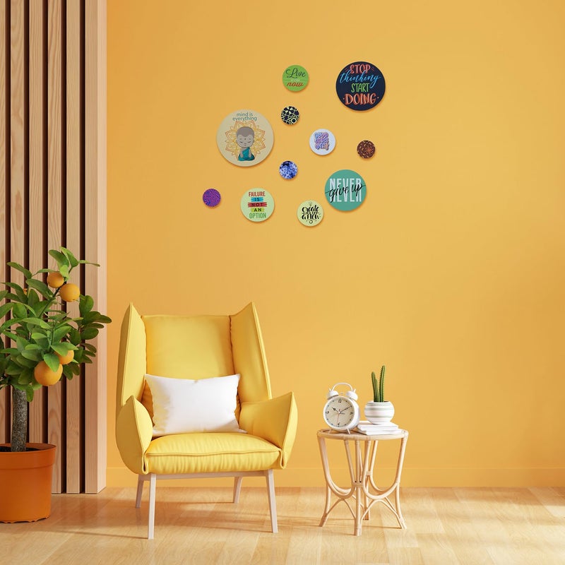 Brand - Solimo Solimo Wooden Wall Dcor Set of 11 - Image 4